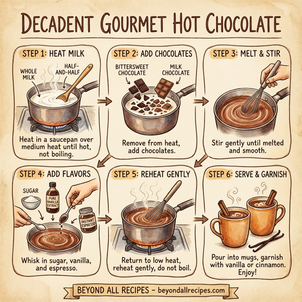 Decadent Gourmet Hot Chocolate instructions