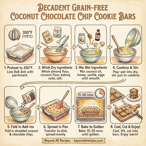 Decadent Grain-Free Coconut Chocolate Chip Cookie Bars instructions