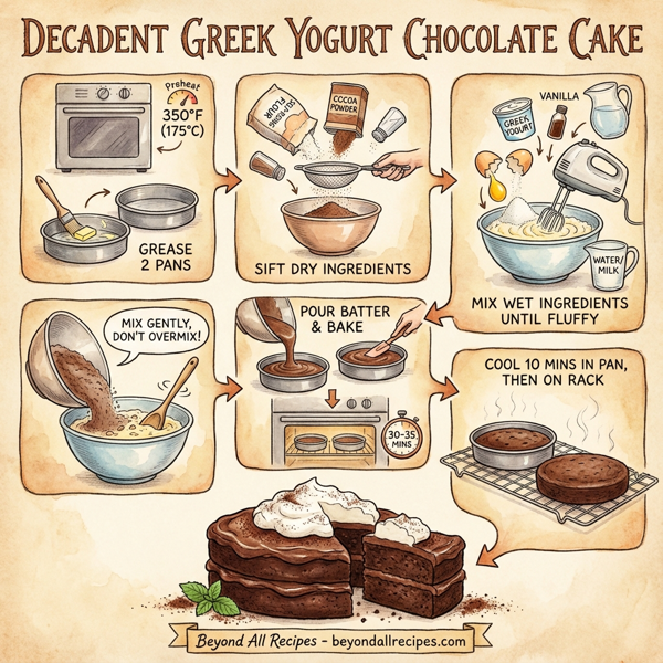 Decadent Greek Yogurt Chocolate Cake instructions
