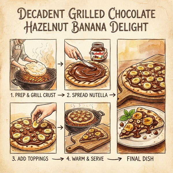 Decadent Grilled Chocolate Hazelnut Banana Delight instructions