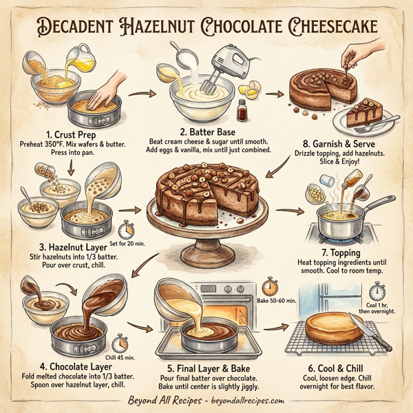 Decadent Hazelnut Chocolate Cheesecake instructions