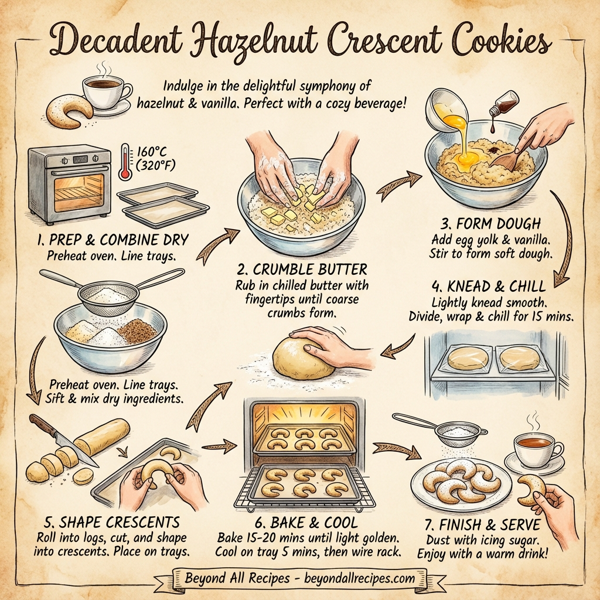 Decadent Hazelnut Crescent Cookies instructions