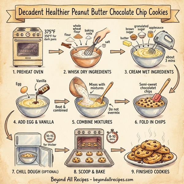 Decadent Healthier Peanut Butter Chocolate Chip Cookies instructions