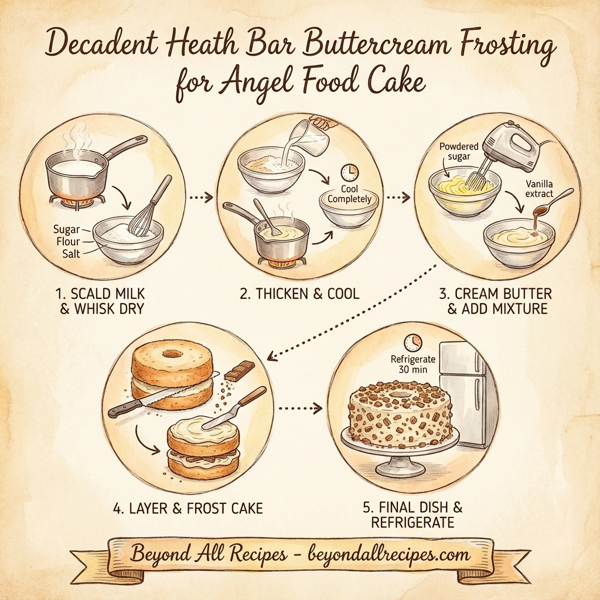Decadent Heath Bar Buttercream Frosting for Angel Food Cake instructions