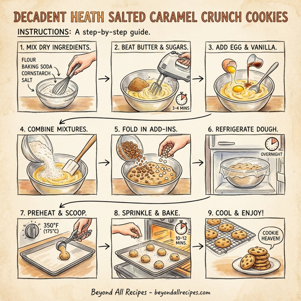 Decadent Heath Salted Caramel Crunch Cookies instructions