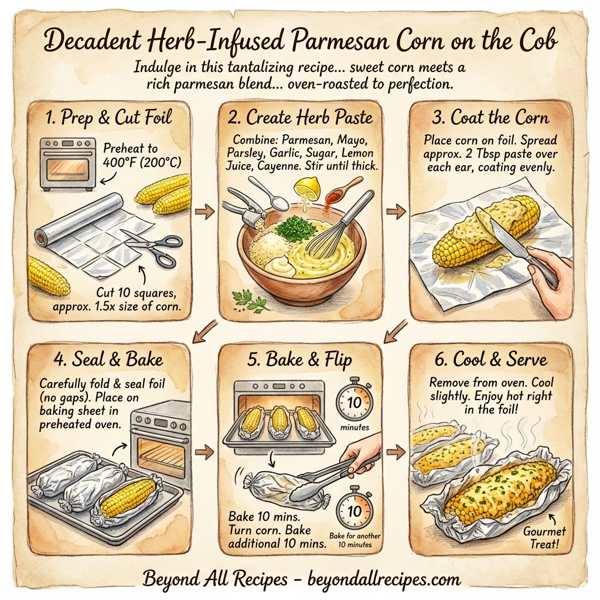 Decadent Herb-Infused Parmesan Corn on the Cob instructions
