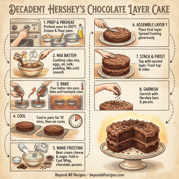 Decadent Hershey's Chocolate Layer Cake instructions