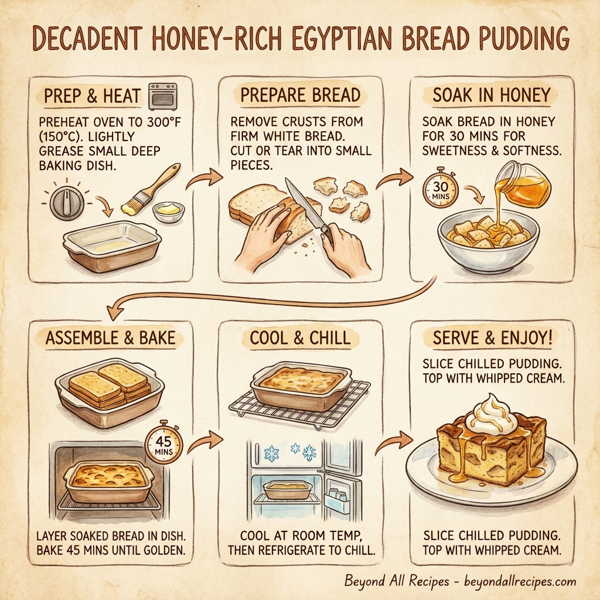 Decadent Honey-Rich Egyptian Bread Pudding instructions