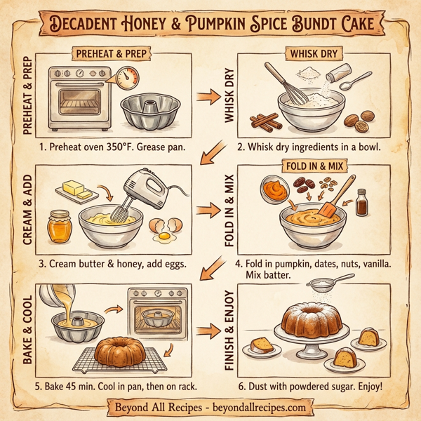 Decadent Honey & Pumpkin Spice Bundt Cake instructions