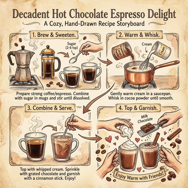 Decadent Hot Chocolate Espresso Delight instructions