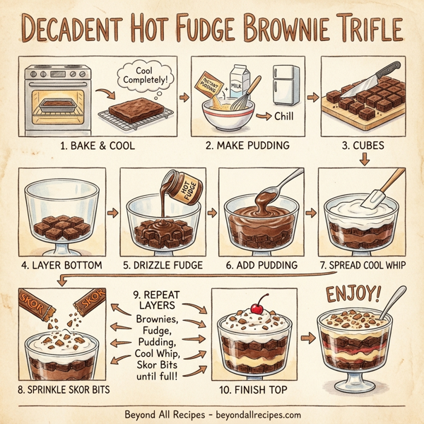 Decadent Hot Fudge Brownie Trifle instructions