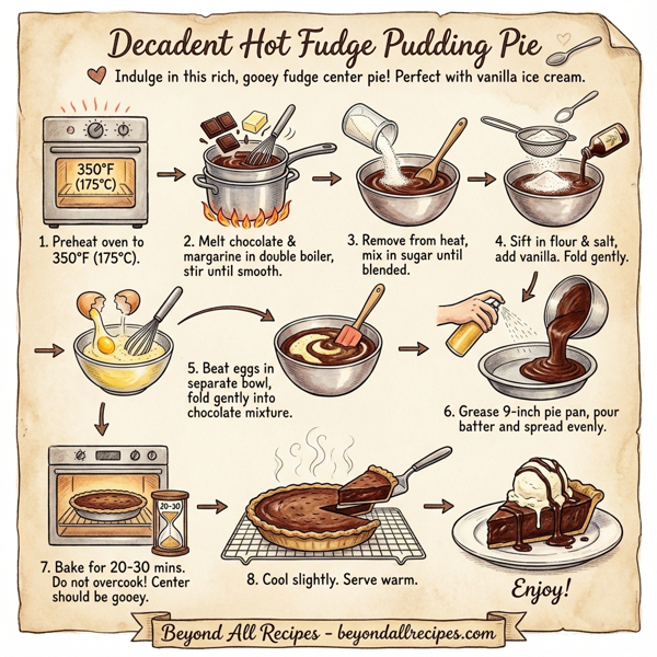 Decadent Hot Fudge Pudding Pie instructions