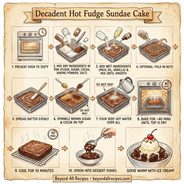 Decadent Hot Fudge Sundae Cake instructions