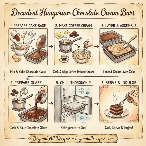 Decadent Hungarian Chocolate Cream Bars instructions