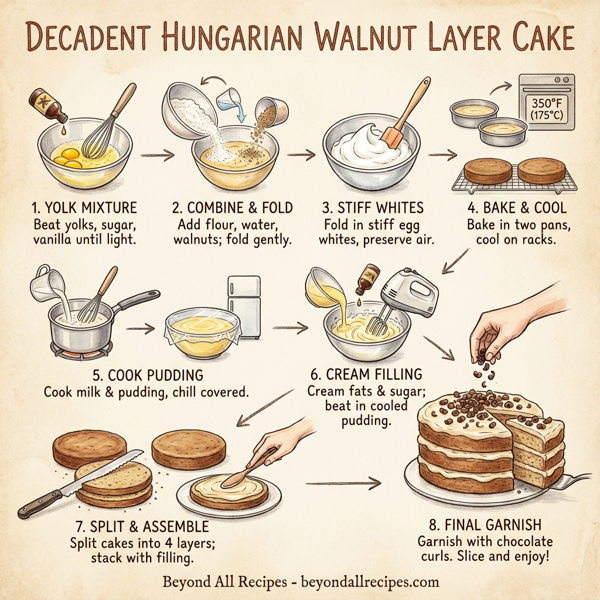 Decadent Hungarian Walnut Layer Cake instructions