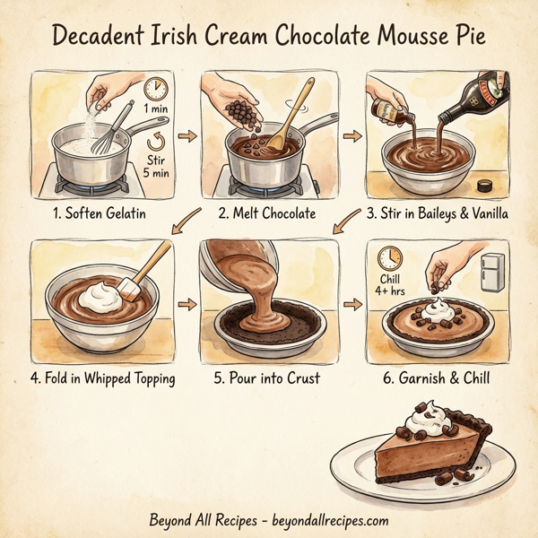 Decadent Irish Cream Chocolate Mousse Pie instructions