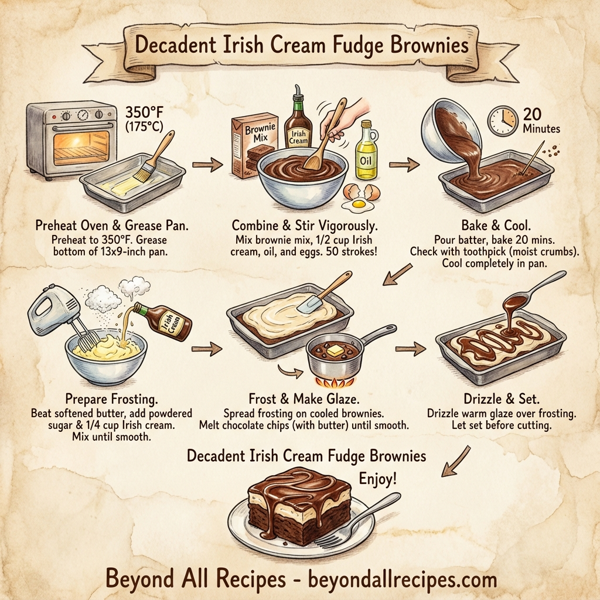 Decadent Irish Cream Fudge Brownies instructions