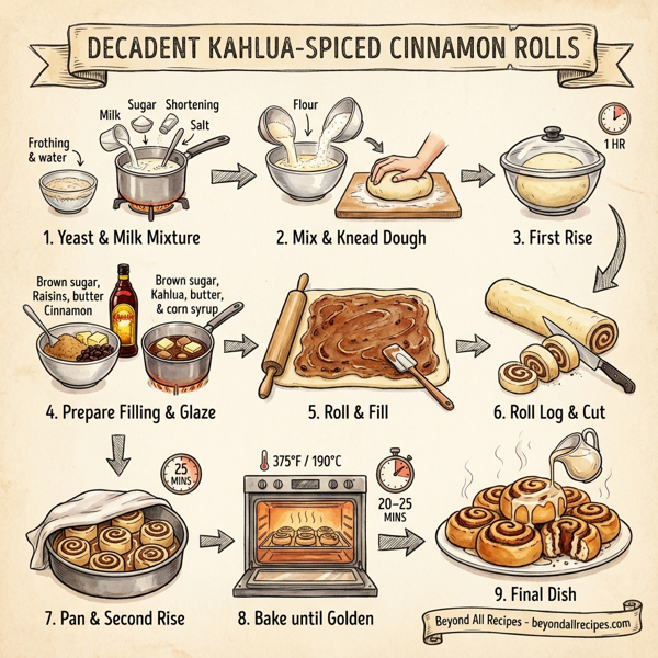 Decadent Kahlua-Spiced Cinnamon Rolls instructions