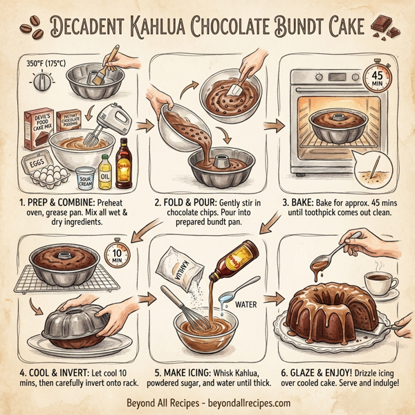 Decadent Kahlua Chocolate Bundt Cake instructions