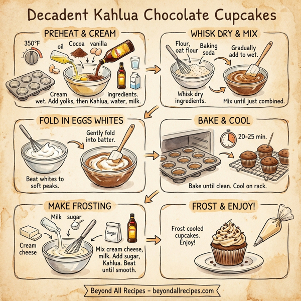 Decadent Kahlua Chocolate Cupcakes instructions