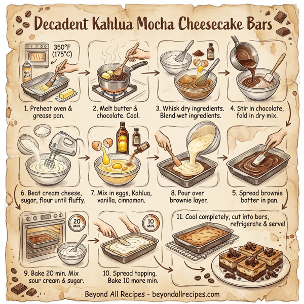 Decadent Kahlua Mocha Cheesecake Bars instructions