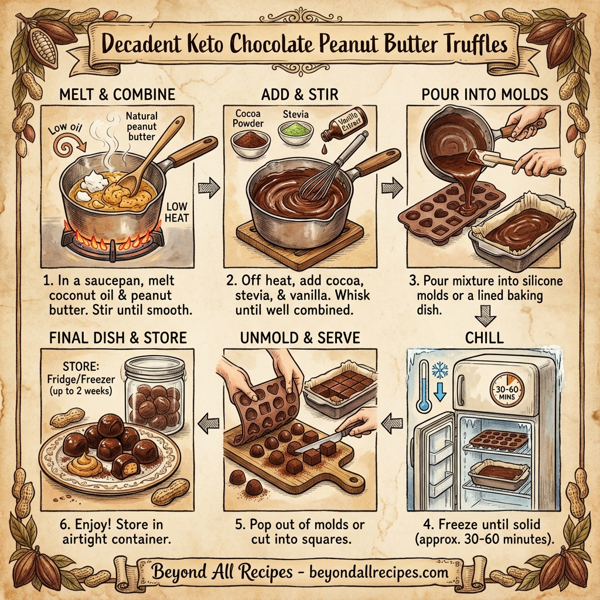 Decadent Keto Chocolate Peanut Butter Truffles instructions
