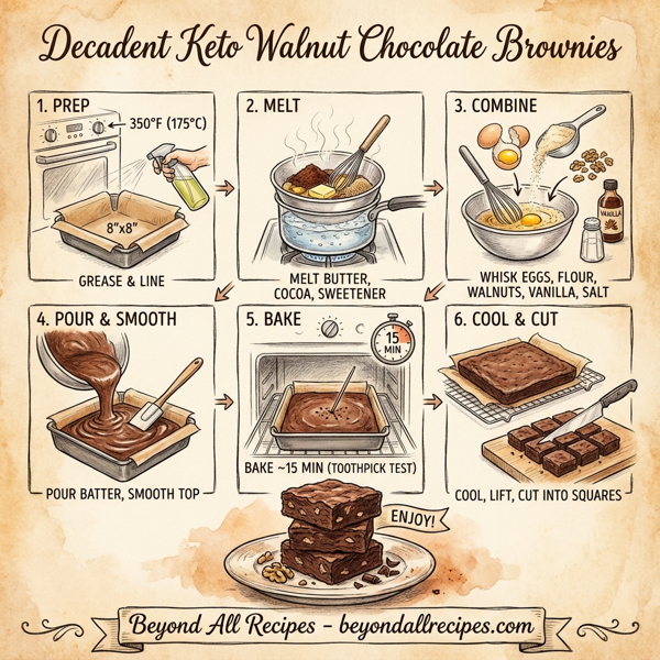 Decadent Keto Walnut Chocolate Brownies instructions