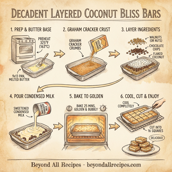 Decadent Layered Coconut Bliss Bars instructions