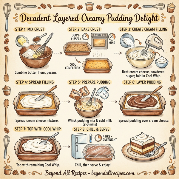 Decadent Layered Creamy Pudding Delight instructions