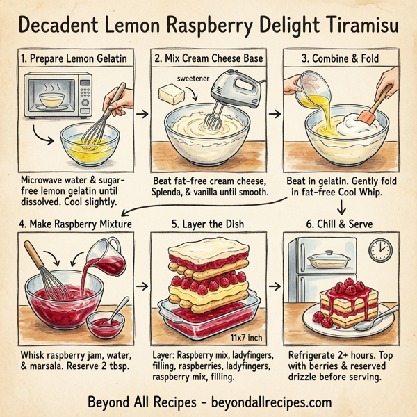 Decadent Lemon Raspberry Delight Tiramisu instructions