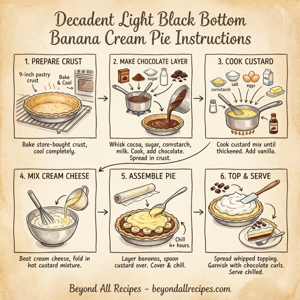 Decadent Light Black Bottom Banana Cream Pie instructions