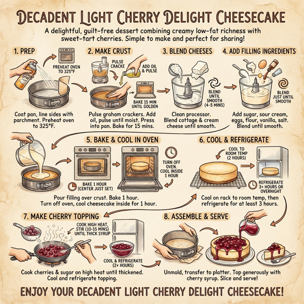 Decadent Light Cherry Delight Cheesecake instructions