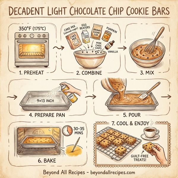 Decadent Light Chocolate Chip Cookie Bars instructions