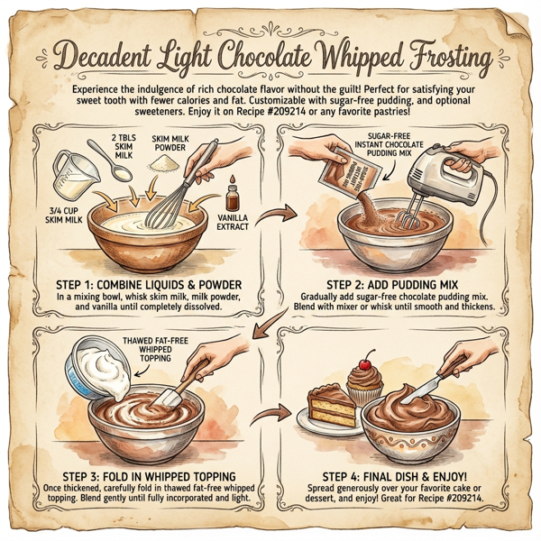Decadent Light Chocolate Whipped Frosting instructions