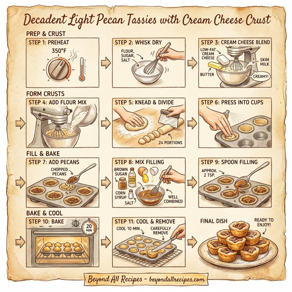 Decadent Light Pecan Tassies with Cream Cheese Crust instructions