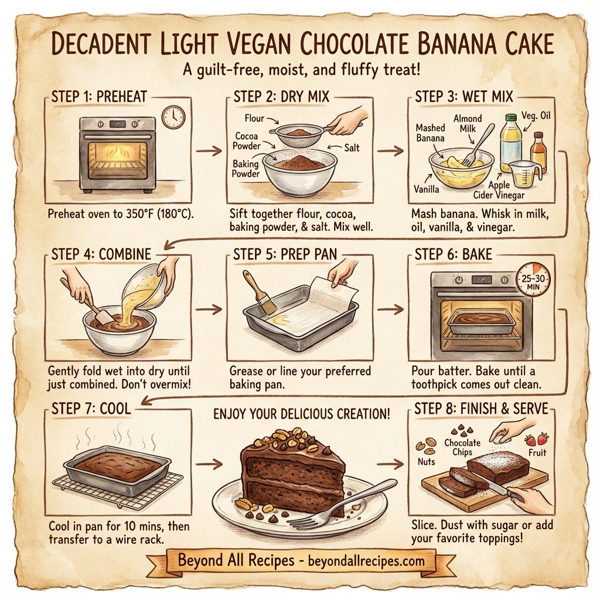 Decadent Light Vegan Chocolate Banana Cake instructions