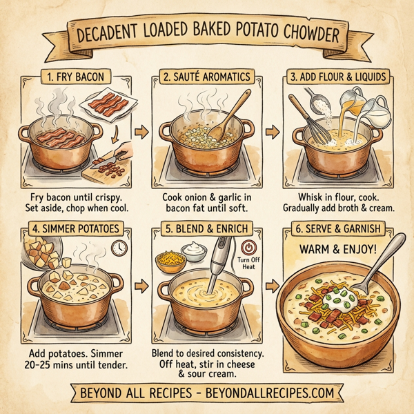 Decadent Loaded Baked Potato Chowder instructions