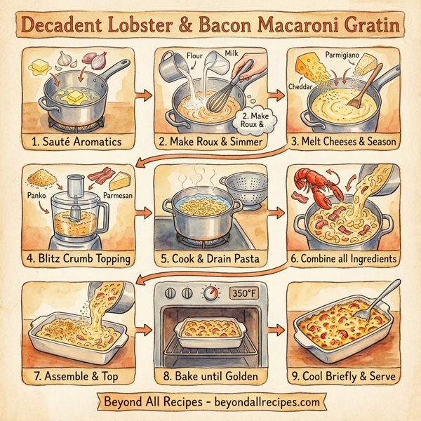 Decadent Lobster & Bacon Macaroni Gratin instructions