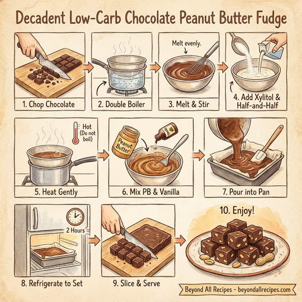 Decadent Low-Carb Chocolate Peanut Butter Fudge instructions