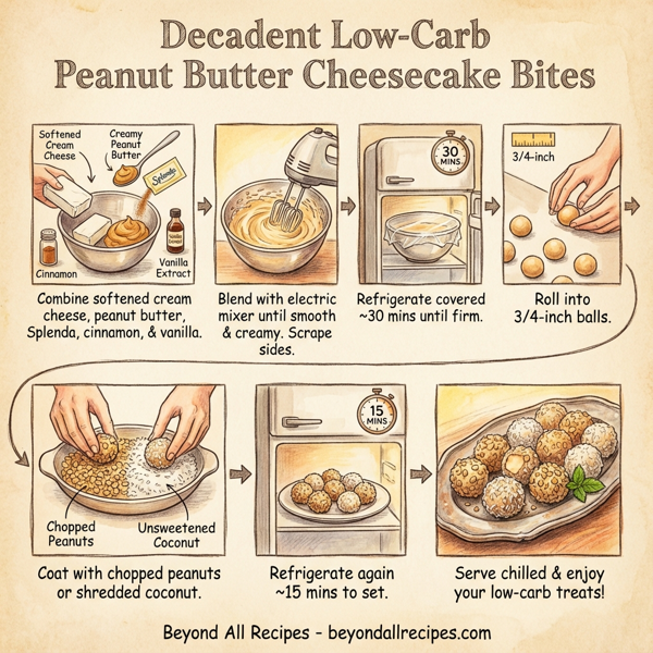 Decadent Low-Carb Peanut Butter Cheesecake Bites instructions