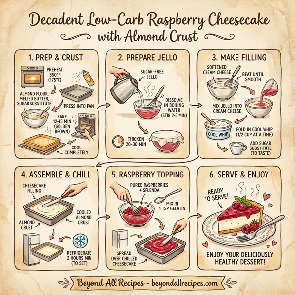 Decadent Low-Carb Raspberry Cheesecake with Almond Crust instructions