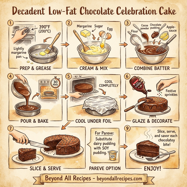 Decadent Low-Fat Chocolate Celebration Cake instructions
