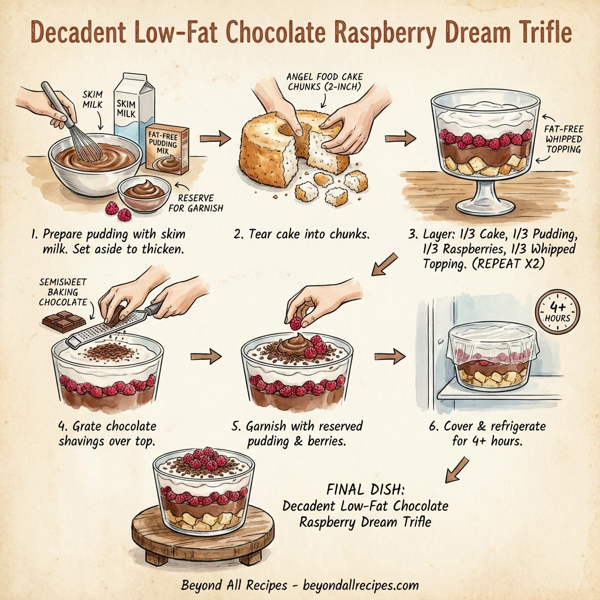 Decadent Low-Fat Chocolate Raspberry Dream Trifle instructions