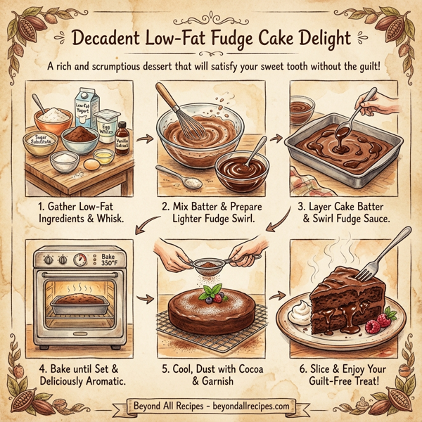 Decadent Low-Fat Fudge Cake Delight instructions