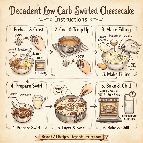 Decadent Low Carb Swirled Cheesecake instructions