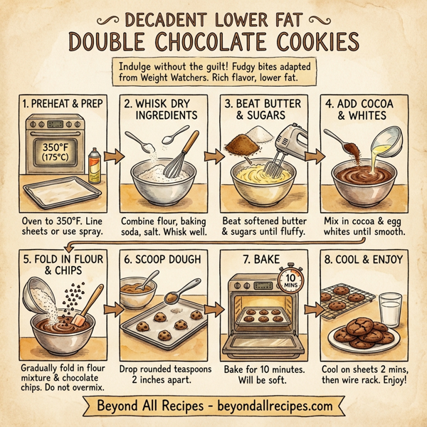 Decadent Lower Fat Double Chocolate Cookies instructions