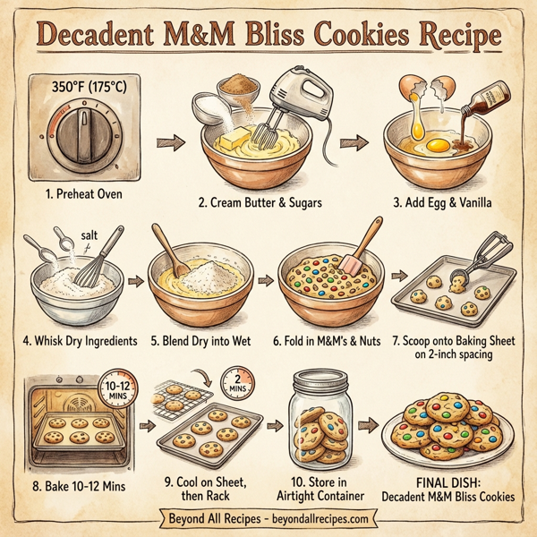 Decadent M&M Bliss Cookies instructions