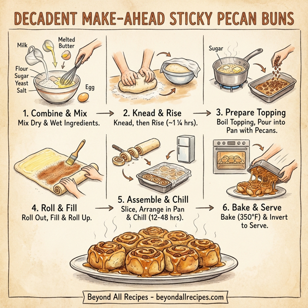 Decadent Make-Ahead Sticky Pecan Buns instructions