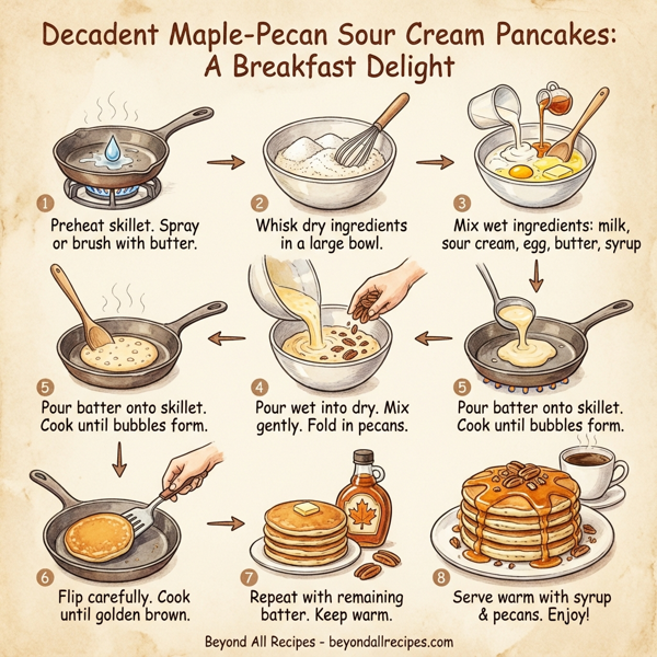 Decadent Maple-Pecan Sour Cream Pancakes instructions