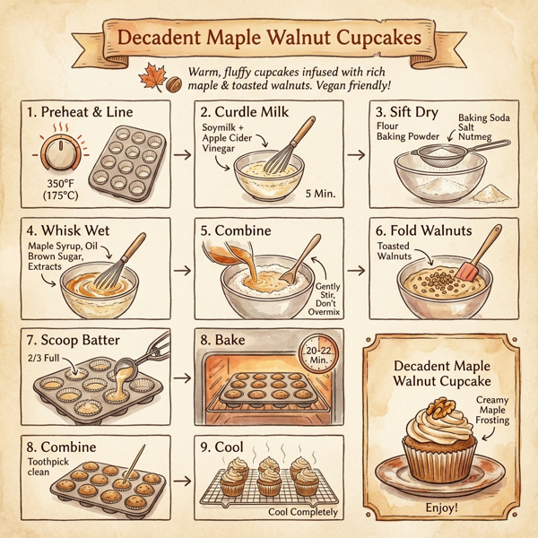 Decadent Maple Walnut Cupcakes instructions